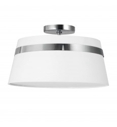  3LT Semi-Flush Mount, PC w/ WH Shade-(SYM-153SF-PC-WH)-Dainolite