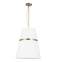 3LT Pendant, AGB w/ WH Shade-(SYM-183P-AGB-WH)-Dainolite  3LT Pendant, AGB w/ WH Shade-(SYM-183P-AGB-WH)-Dainolite