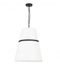 3LT Pendant, MB w/ WH Shade-(SYM-183P-MB-WH)-Dainolite  3LT Pendant, MB w/ WH Shade-(SYM-183P-MB-WH)-Dainolite