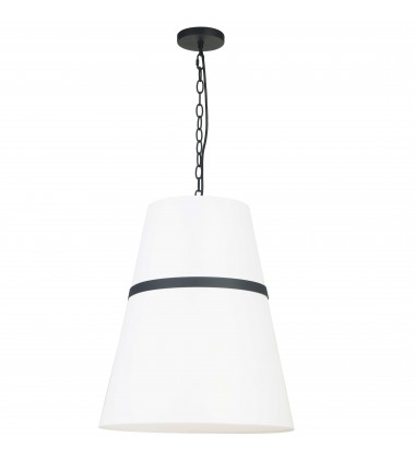 3LT Pendant, MB w/ WH Shade-(SYM-183P-MB-WH)-Dainolite  3LT Pendant, MB w/ WH Shade-(SYM-183P-MB-WH)-Dainolite