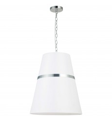  3LT Pendant, PC w/ WH Shade-(SYM-183P-PC-WH)-Dainolite