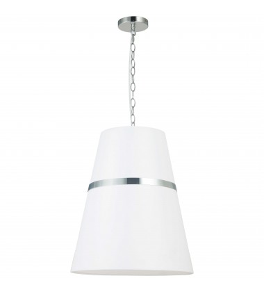  3LT Pendant, PC w/ WH Shade-(SYM-183P-PC-WH)-Dainolite
