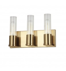  3LT Incandescent Vanity, AGB w/ CLR Fluted Glass-(TBE-123W-AGB)-Dainolite
