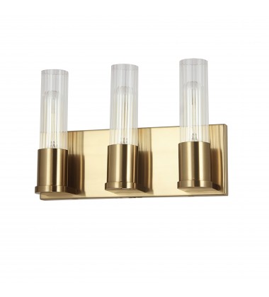  3LT Incandescent Vanity, AGB w/ CLR Fluted Glass-(TBE-123W-AGB)-Dainolite