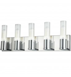 5 LT Incandescent Vanity, PC w/ CLR Fluted Glass-(TBE-225W-PC)-Dainolite  5 LT Incandescent Vanity, PC w/ CLR Fluted Glass-(TBE-225W-PC)-Dainolite