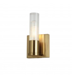  1LT Incand Wall Sconce, AGB w/ CLR Fluted Glass-(TBE-41W-AGB)-Dainolite