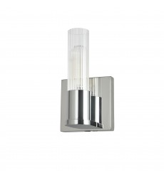 1LT Incand Wall Sconce, PC w/ CLR Fluted Glass-(TBE-41W-PC)-Dainolite  1LT Incand Wall Sconce, PC w/ CLR Fluted Glass-(TBE-41W-PC)-Dainolite
