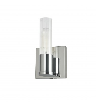 1LT Incand Wall Sconce, PC w/ CLR Fluted Glass-(TBE-41W-PC)-Dainolite  1LT Incand Wall Sconce, PC w/ CLR Fluted Glass-(TBE-41W-PC)-Dainolite