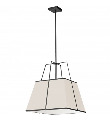  1LT Pendant BK, CRM Shade w/790Diff-(TRA-181P-BK-CRM)-Dainolite
