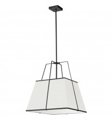  1LT Pendant BK, WH Shade w/790 Diff-(TRA-181P-BK-WH)-Dainolite