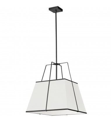  1LT Pendant BK, WH Shade w/790 Diff-(TRA-181P-BK-WH)-Dainolite