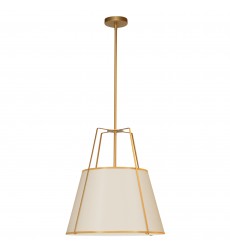 1LT Trapezoid Pendant GLS/CRM Shade w/790 Diff-(TRA-1P-GLD-CRM)-Dainolite  1LT Trapezoid Pendant GLS/CRM Shade w/790 Diff-(TRA-1P-GLD-CRM)-Dainolite