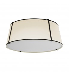  4LT Trapezoid Flush Mount BLK/CRM Shade w/790 Diff-(TRA-224FH-BK-CRM)-Dainolite