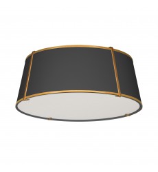  4LT Trapezoid Flush Mount GLD/BK Shade w/790Diff-(TRA-224FH-GLD-BK)-Dainolite