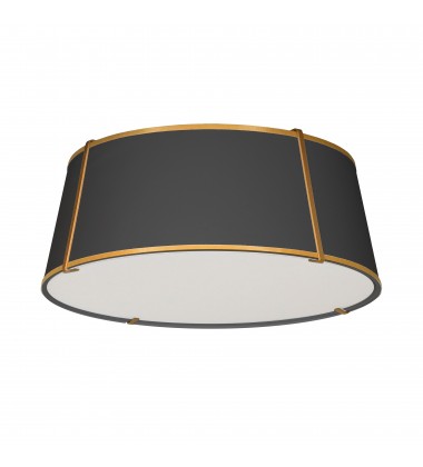  4LT Trapezoid Flush Mount GLD/BK Shade w/790Diff-(TRA-224FH-GLD-BK)-Dainolite