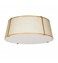  4LT Trapezoid Flush Mount GLD/CRM Shade w/790 Diff-(TRA-224FH-GLD-CRM)-Dainolite