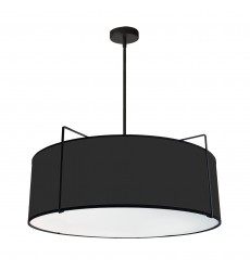  4LT Drum Pendant BK Shade w/790Diff-(TRA-244P-BK)-Dainolite