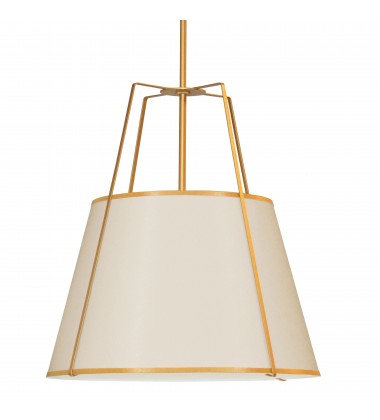 4LT Trapezoid Pendant CRM Shade w/ 790 Diff-(TRA-304P-GLD-CRM)-Dainolite  4LT Trapezoid Pendant CRM Shade w/ 790 Diff-(TRA-304P-GLD-CRM)-Dainolite