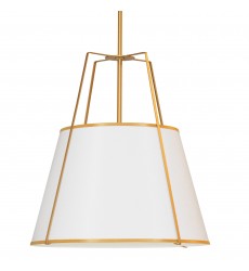 4LT Trapezoid Pendant WH Shade w/ 790 Diff-(TRA-304P-GLD-WH)-Dainolite  4LT Trapezoid Pendant WH Shade w/ 790 Diff-(TRA-304P-GLD-WH)-Dainolite