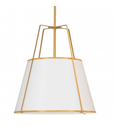 4LT Trapezoid Pendant WH Shade w/ 790 Diff-(TRA-304P-GLD-WH)-Dainolite  4LT Trapezoid Pendant WH Shade w/ 790 Diff-(TRA-304P-GLD-WH)-Dainolite