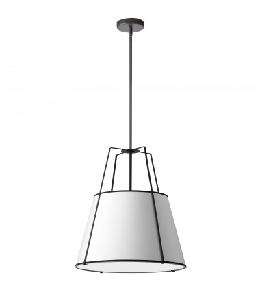  3LT Trapezoid Pendant, MB with WH Shade-(TRA-331P-BK-WH)-Dainolite