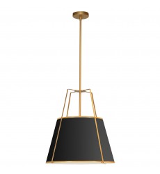 3LT Trapezoid Pendant GLD/BK Shade w/790Diff-(TRA-331P-GLD-BK)-Dainolite  3LT Trapezoid Pendant GLD/BK Shade w/790Diff-(TRA-331P-GLD-BK)-Dainolite
