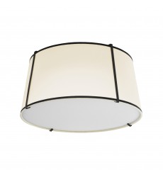  3LT Trapezoid Flush Mount Blk/Crm Shade w/790 Diff-(TRA-3FH-BK-CRM)-Dainolite