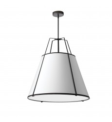  3LT Trapezoid Pendant BK/WH Shade w/790 Diff-(TRA-3P-BK-WH)-Dainolite