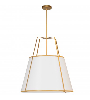 3LT Trapezoid Pendant GLD/WH Shade w/790 Diff-(TRA-3P-GLD-WH)-Dainolite