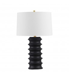  1LT Incandescent Table Lamp, MB w/ Off-White Shade-(TRC-261T-MB)-Dainolite