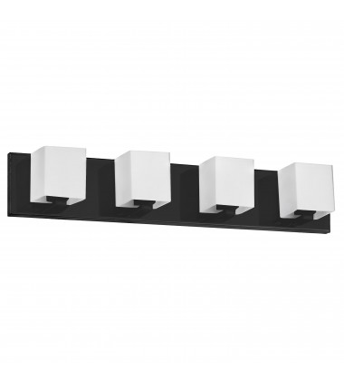 4LT Halogen Vanity, MB w/ WH Glass-(V1230-4W-MB)-Dainolite  4LT Halogen Vanity, MB w/ WH Glass-(V1230-4W-MB)-Dainolite