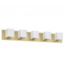 5LT Halogen Vanity, AGB w/ WH Glass-(V1230-5W-AGB)-Dainolite  5LT Halogen Vanity, AGB w/ WH Glass-(V1230-5W-AGB)-Dainolite