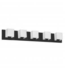 5LT Halogen Vanity, MB w/ WH Glass-(V1230-5W-MB)-Dainolite  5LT Halogen Vanity, MB w/ WH Glass-(V1230-5W-MB)-Dainolite