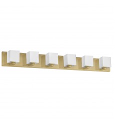 6LT Halogen Vanity, AGB w/ WH Glass-(V1230-6W-AGB)-Dainolite  6LT Halogen Vanity, AGB w/ WH Glass-(V1230-6W-AGB)-Dainolite