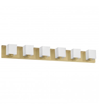 6LT Halogen Vanity, AGB w/ WH Glass-(V1230-6W-AGB)-Dainolite  6LT Halogen Vanity, AGB w/ WH Glass-(V1230-6W-AGB)-Dainolite