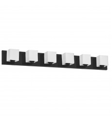 6LT Halogen Vanity, MB w/ WH Glass-(V1230-6W-MB)-Dainolite  6LT Halogen Vanity, MB w/ WH Glass-(V1230-6W-MB)-Dainolite