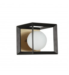  1LT Halogen Wall Sconce Black & Aged Brass -(V166-1W-BK-AGB)-Dainolite