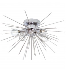  4LT Flush Mount, Silver & Polished Chrome Finish-(VEG-184FH-SV-PC)-Dainolite