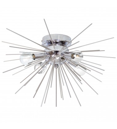  4LT Flush Mount, Silver & Polished Chrome Finish-(VEG-184FH-SV-PC)-Dainolite
