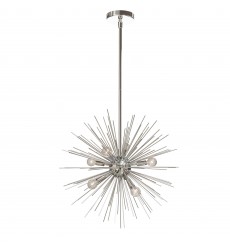 6LT Pendant, Silver & Polished Chrome Finish-(VEG-196P-SV-PC)-Dainolite  6LT Pendant, Silver & Polished Chrome Finish-(VEG-196P-SV-PC)-Dainolite