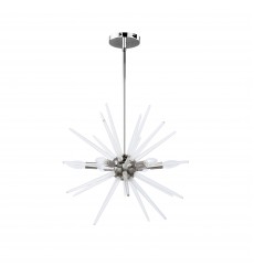 6LT Incandescent Pendant, Polished Chrome Finish-(VEL-206C-PC)-Dainolite  6LT Incandescent Pendant, Polished Chrome Finish-(VEL-206C-PC)-Dainolite