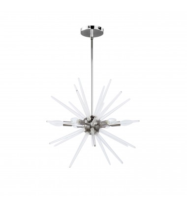 6LT Incandescent Pendant, Polished Chrome Finish-(VEL-206C-PC)-Dainolite  6LT Incandescent Pendant, Polished Chrome Finish-(VEL-206C-PC)-Dainolite