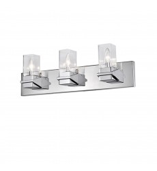 3LT Incandescent Vanity, PC w/ CLR Glass-(VER-243W-PC)-Dainolite  3LT Incandescent Vanity, PC w/ CLR Glass-(VER-243W-PC)-Dainolite