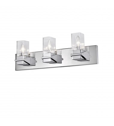3LT Incandescent Vanity, PC w/ CLR Glass-(VER-243W-PC)-Dainolite  3LT Incandescent Vanity, PC w/ CLR Glass-(VER-243W-PC)-Dainolite