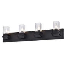 4LT Incandescent Vanity, MB w/ CLR Glass-(VER-324W-MB)-Dainolite  4LT Incandescent Vanity, MB w/ CLR Glass-(VER-324W-MB)-Dainolite