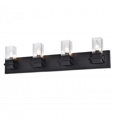  4LT Incandescent Vanity, MB w/ CLR Glass-(VER-324W-MB)-Dainolite