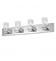 4LT Incandescent Vanity, PC w/ CLR Glass-(VER-324W-PC)-Dainolite  4LT Incandescent Vanity, PC w/ CLR Glass-(VER-324W-PC)-Dainolite