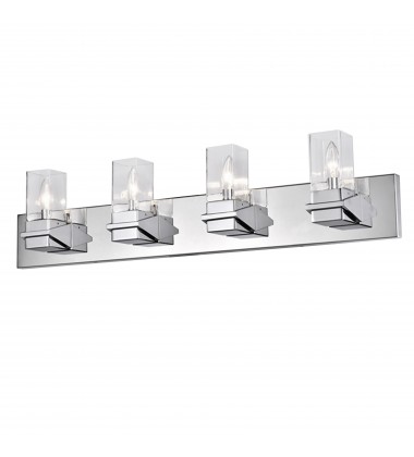  4LT Incandescent Vanity, PC w/ CLR Glass-(VER-324W-PC)-Dainolite