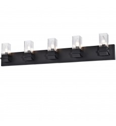 5LT Incandescent Vanity, MB w/ CLR Glass-(VER-405W-MB)-Dainolite  5LT Incandescent Vanity, MB w/ CLR Glass-(VER-405W-MB)-Dainolite