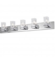 5LT Incandescent Vanity, PC w/ CLR Glass-(VER-405W-PC)-Dainolite  5LT Incandescent Vanity, PC w/ CLR Glass-(VER-405W-PC)-Dainolite
